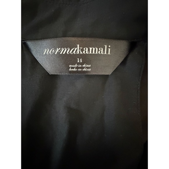 Norma Kamali Womens Black Long Sleeve Collared Button Up Rain Coat Size 14 - Picture 4 of 6